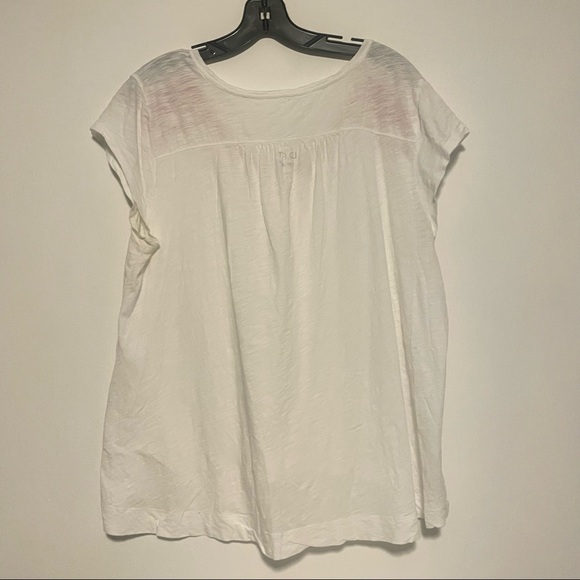 Loft Vintage Soft White T-shirt with Red Embroidery on shoulder and neckline XL - Picture 5 of 11